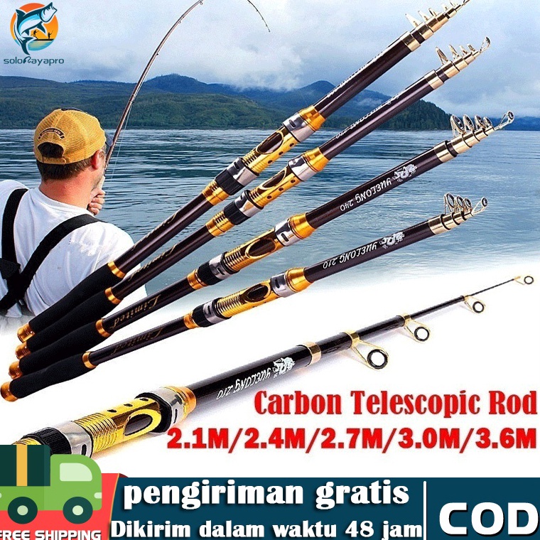 Chekout.. Joran Pancing Carbon Fiber Sea Fishing Rod 2.1M-3.6M/7 Tongkat Stik Pancing 3.6Meter Stick