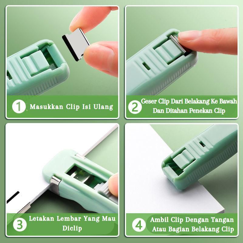 

GS9 FASTENER BINDER CLIP OTOMATIS GRATIS 5 BUAH CLIP CLIPPER POBLE METAL PENJEPIT STAPLES KLIP