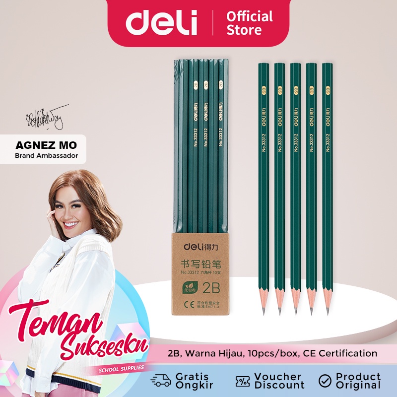 

KU6 DELI PENSIL KAYU HB/2B 10PCS/BOX 33312 HJ8