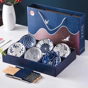 ➱KzN AVELINE Mangkok Set Premium Japaness Style / Mangkok Set Keramik Premium peralatan makan / mang