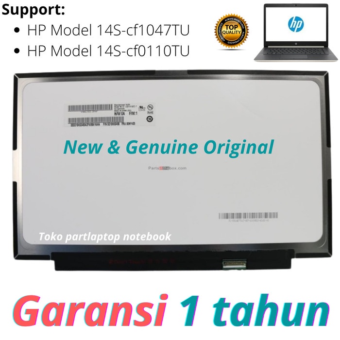 Jual original panel LCD laptop HP model 14S-CF1047TU, 14S-CF0110TU