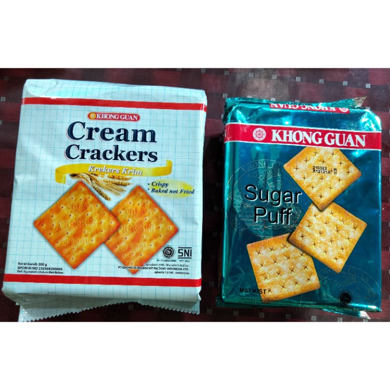 

KHONG GUAN CREAM CRACKERS / KHONG GUAN SUGAR PUFF / KREKERS KRIM / BISKUIT MANIS / BISKUIT ASIN / ROTI KEBENG