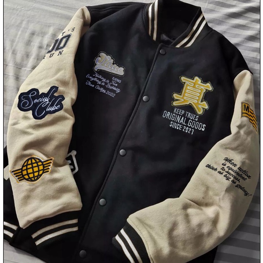 Ready Jaket Varsity Baseball Original Ful Bordir - Jaket Bomber Varsity Original Premium Vintage - J