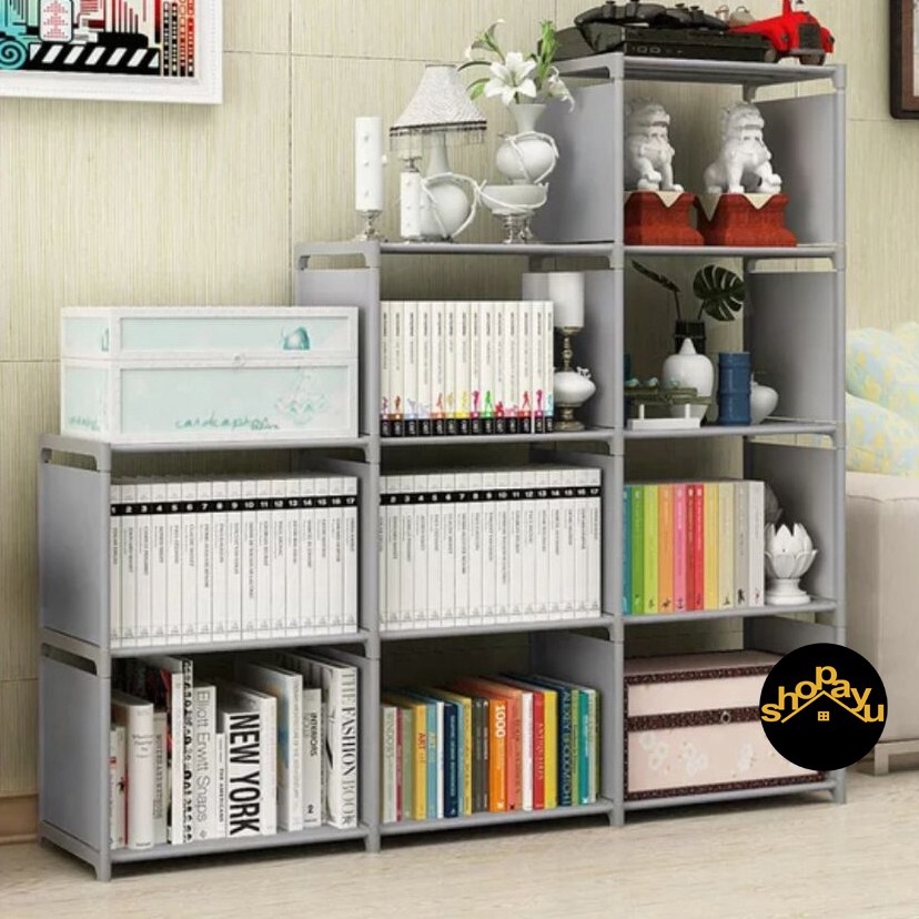 qT [ 3 SISI ] Rak buku serbaguna rak portable lemari buku ✸ ✴ ｀