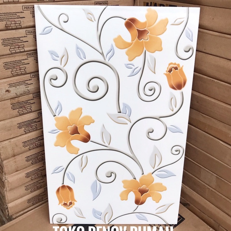 ｀ keramik dinding 25x40 bunga (glossy)/ keramik dinding motif bunga/ keramik dinding dapur/ keramik 
