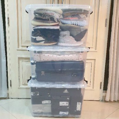 ➬ KOTAK PENYIMPANAN CONTAINER BOX EZY CB 10/15/25/35/45/52/75/95/130 L PURE TRANSPARAN BENING STORAG