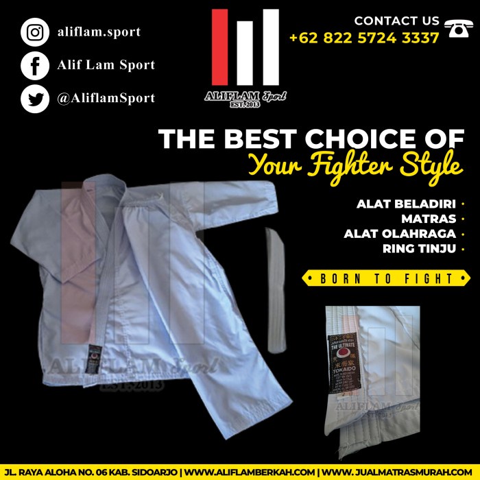 Seragam Karate Dewasa Anak + Sabuk Baju Karate Anak Gi Tokaido