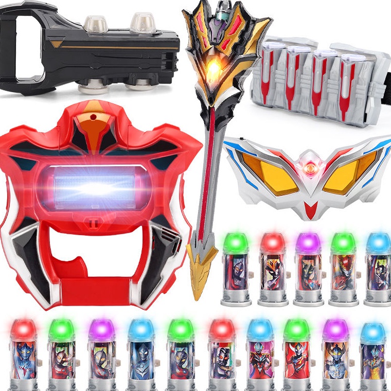 ￣0OS [Ready] Ultraman Trigger Transformer  Mainan Ultraman Tiga DX Spark Lens ada efek suara Ultrama