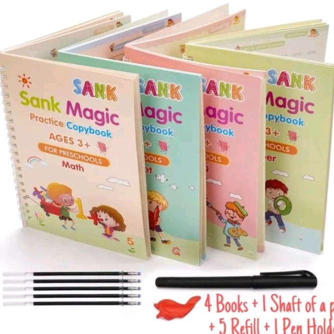 

TDRY2735 5.5 COD Sank Magic 3D Buku Edukasi Anak Belajar Menulis Untuk TK Angka & Huruf / buku megic