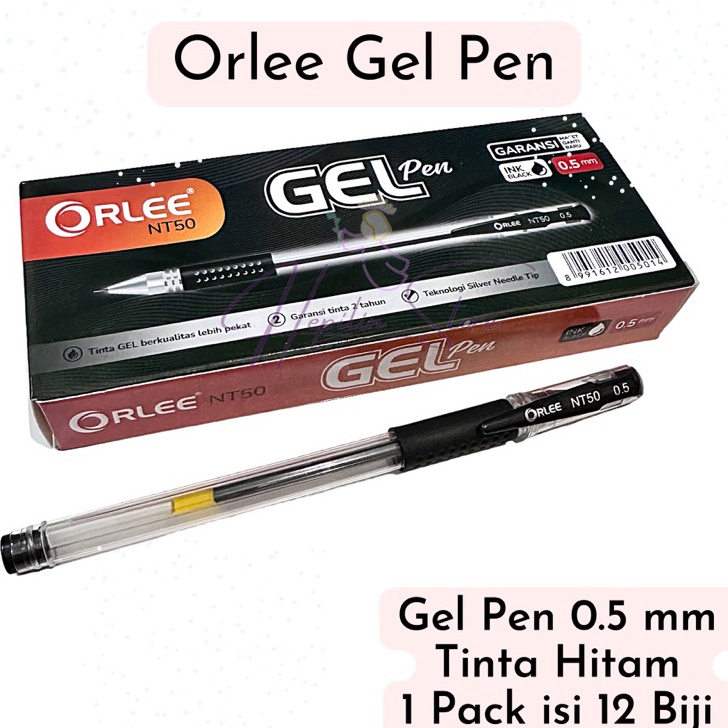 

✵ XC 4286 ORLEE NT50 Gel Pen 0.5 mm 1 Pack 12 Biji / Pulpen Gel Hitam murah / Ballpoint Gel ⚡TOK SIAP 【COD ★