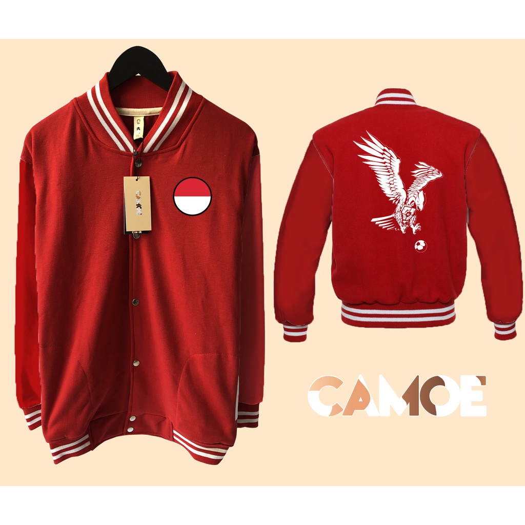 Jaket Varsity Premium CAMOE Garuda Indonesia Sepak Bola Indonesia