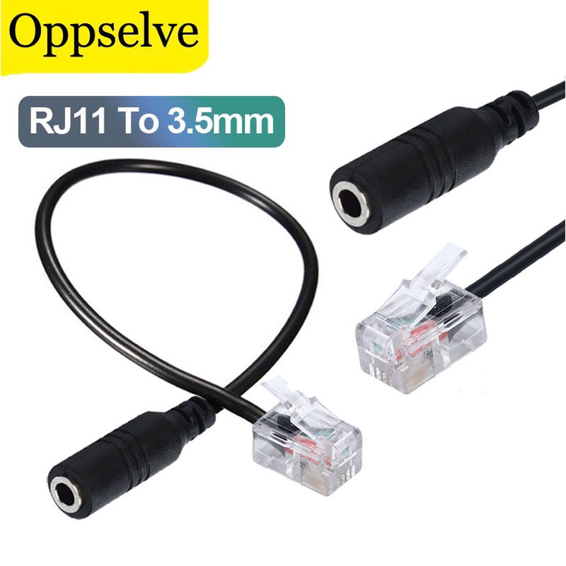 ✅&3.5mm Audio Adapter Cable 3.5 Jack Female To RJ11 Male For Computer Headset Telephone Smartphone H