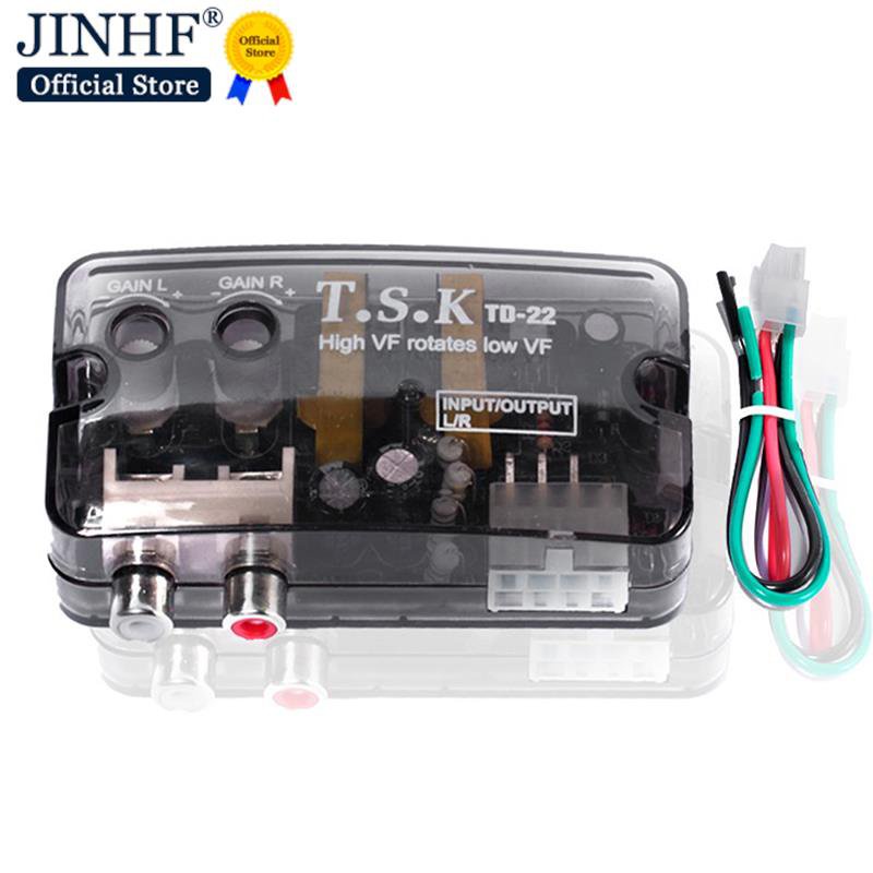 ✅&12V Auto Car Audio Converter RCA Stereo High To Low Adjustable Frequency Line Speaker Level Conver