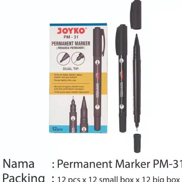 

Σ|TerbaruSpidol permanent marker joyko Pm-31 (lusin)✵