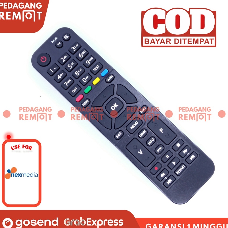★★ A Remote STB Nexmedia DVB T2 / Remot Receiver Parabola Set Top Box Nexmedia K-Vision K1100 Serba 