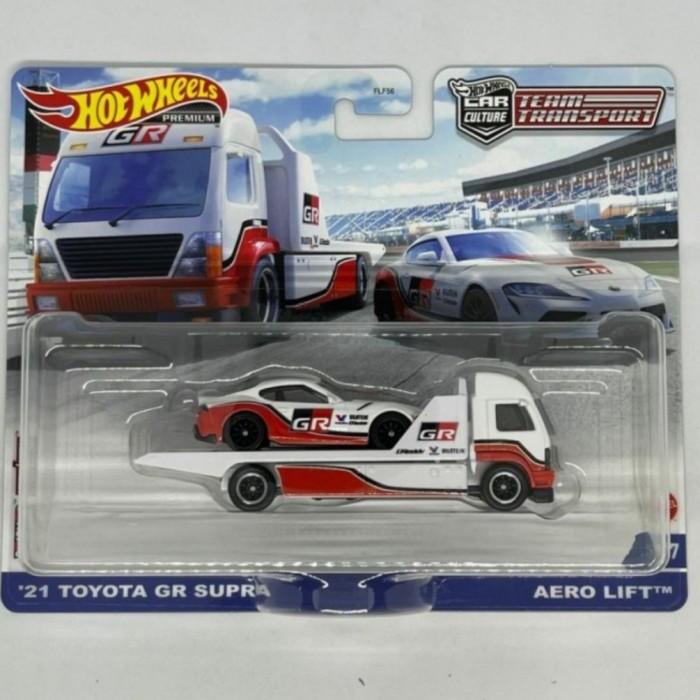 21 Toyota Gr Supra Vs Aero Lift Hotwheels Team Transport Premium