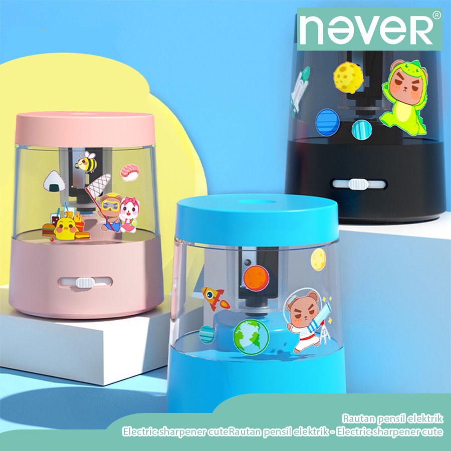 

Never Official- Serutan rautan pensil elektrik Electric sharpener cute pencil Otomatis