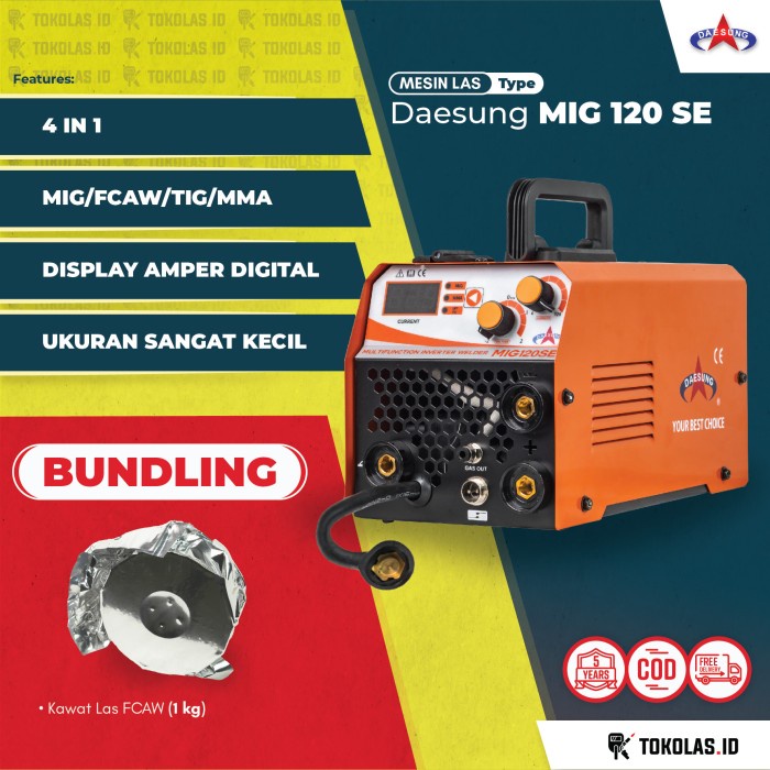 Terlaris Mesin Travo Las Inverter Daesung Mig 120 Se Mig120 Tanpa Gas