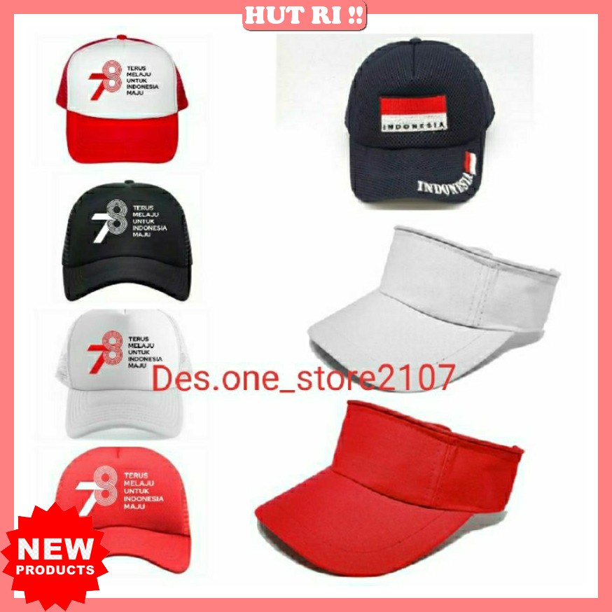Topi Merah Putih Agustusan Bordir Topi Hut Ri Ke 78 Anak Topi Kemerdekaan Merah Putih Topi Indonesia
