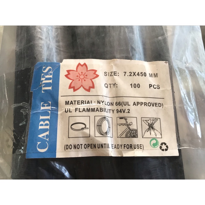 

SALE Kabel ties / cable ties 45 cm x 7.2 mm lebar 100 pcs UL standard