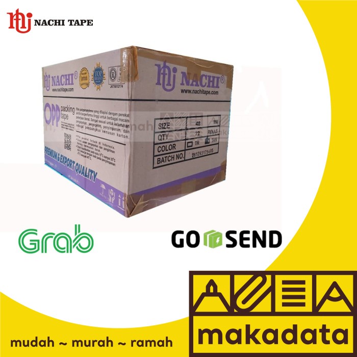 

DISKON OPP TAPE PLAKBAN LAKBAN NACHI COKLAT 2x100 yard (1 BOX)