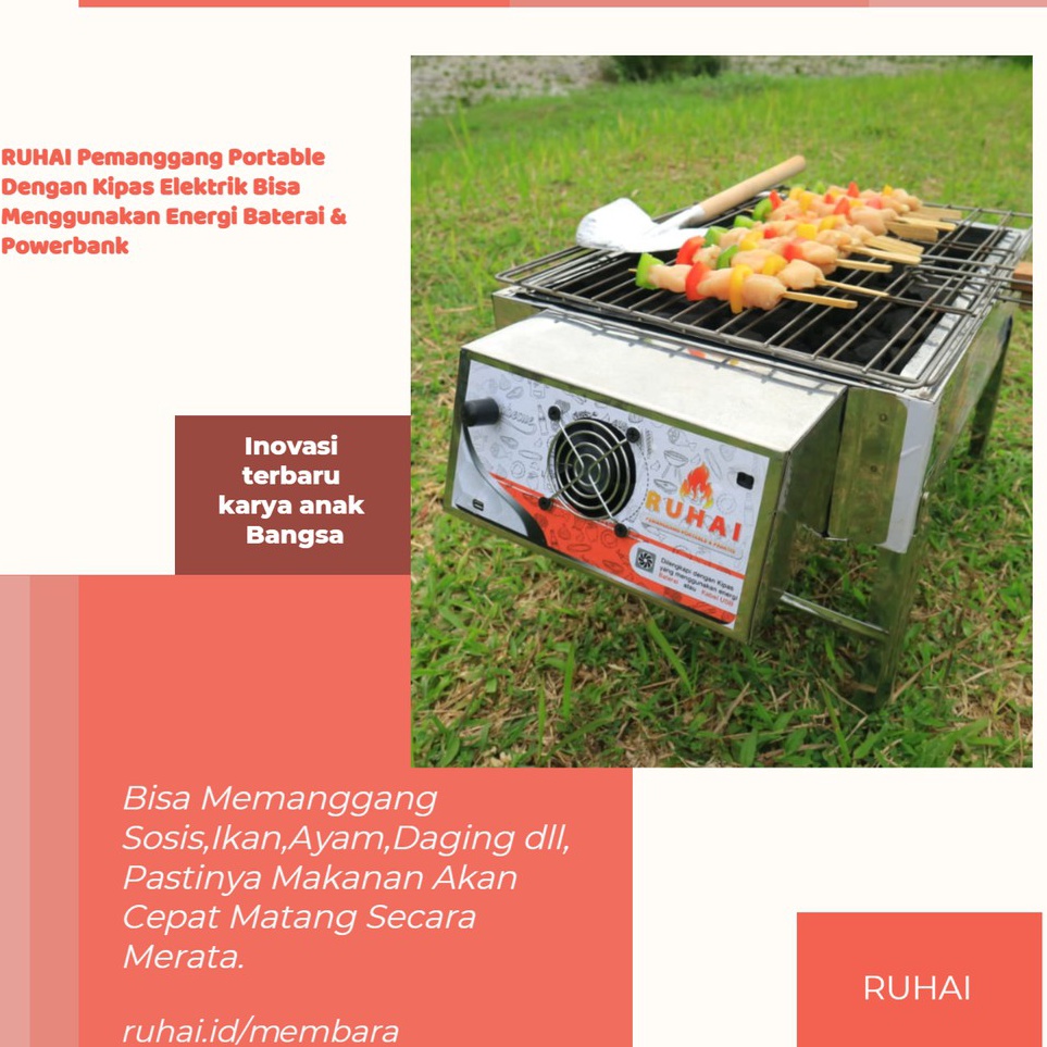 Diskon RUHAI Alat Panggang Sate/Ikan/BBQ Grill Stove Foldable - BISA DILIPAT