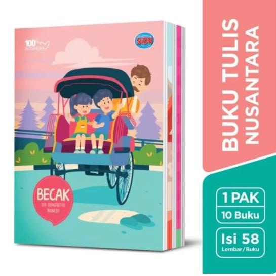 

8.8 Buku Tulis Sidu 58 Lembar / Buku Tulis Bergaris [Pack-10 Pcs] Grosir !!