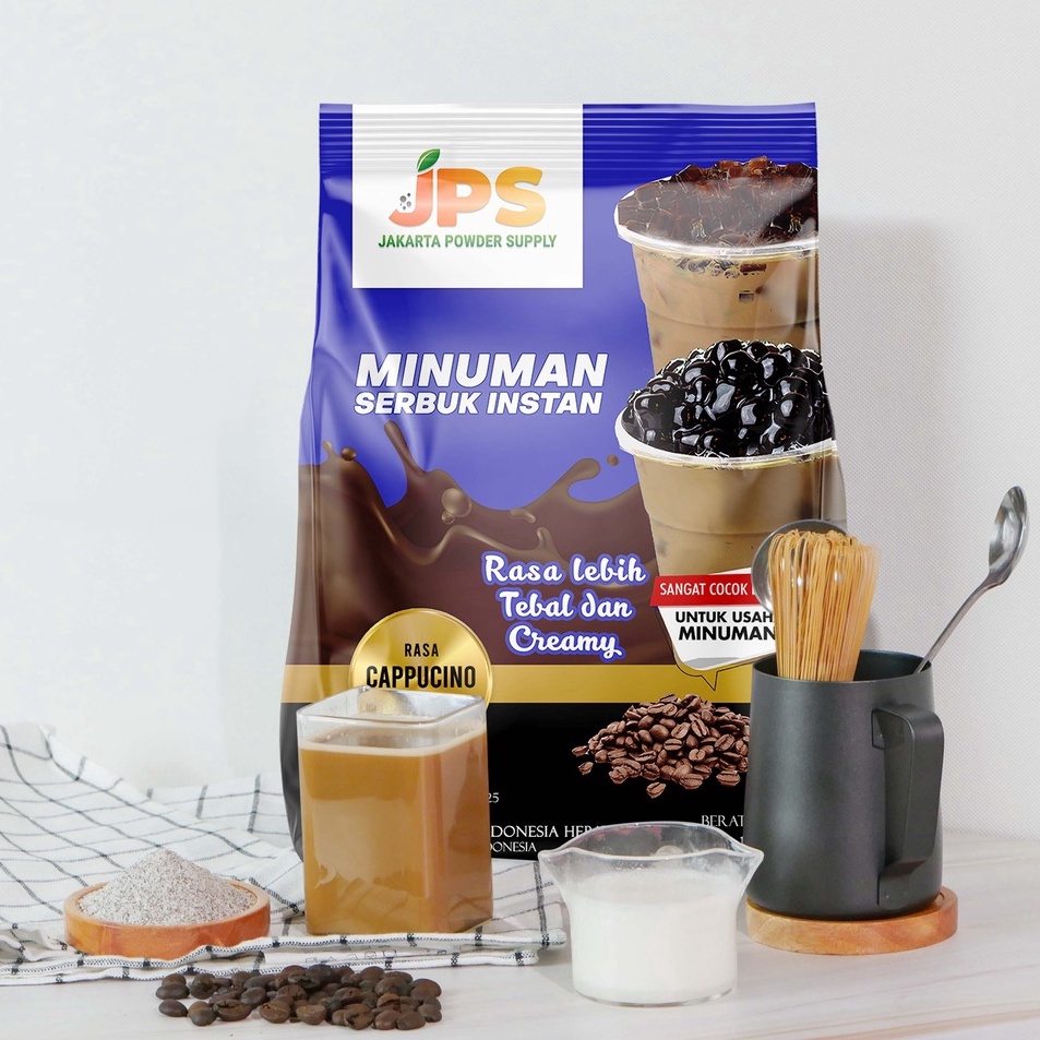 

Ready Stok Powder Drink JPS Bubuk Minuman Rasa CAPPUCINO PLAIN 1Kg Harga Promo