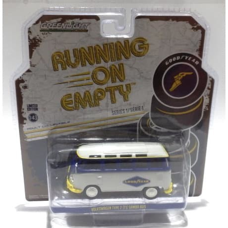 HOT SALE GREENLIGHT 1/43 VOLKSWAGEN T1 SAMBA BUS - GOODYEAR TIRES TERLARIS