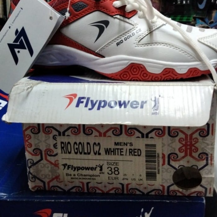 Termurah Sepatu Flypower Rio Gold C1 Original / Fly Power Badminton C 1
