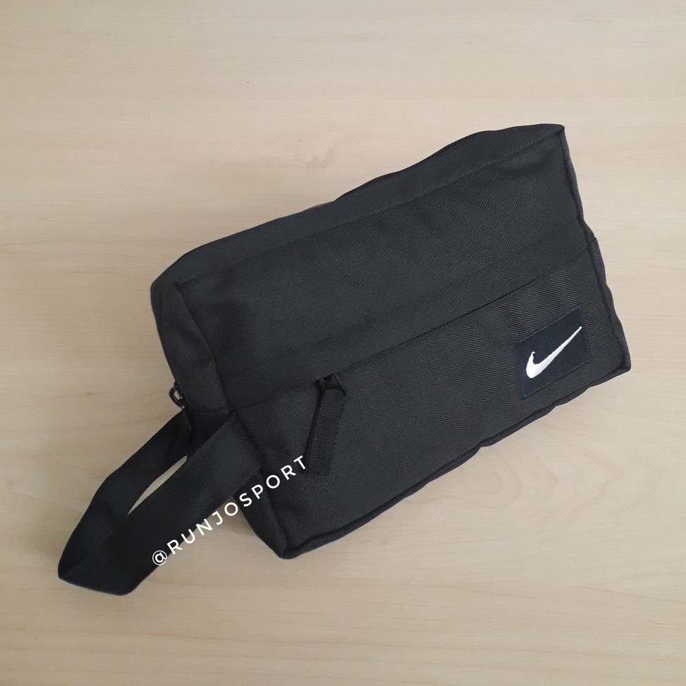 Berkualitas Hand Bag Nike Polos Handbag Pouch Tas Tangan Pria Wanita HITAM 248