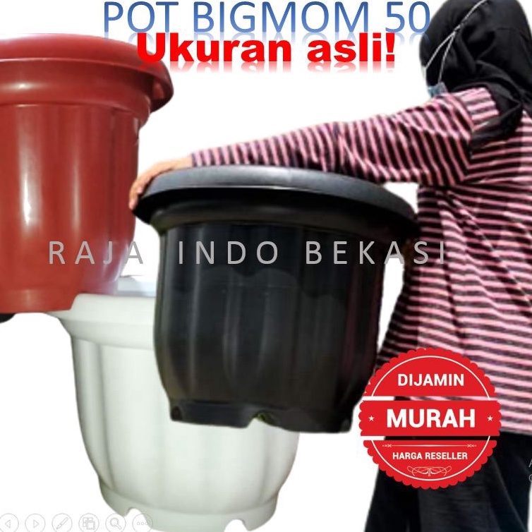 Diskon.. TEBAL & MURAH Pot Kuat 50 55 Putih - Pot Besar Jumbo Murah 50cm 60cm Pot Besar Plastik Baha