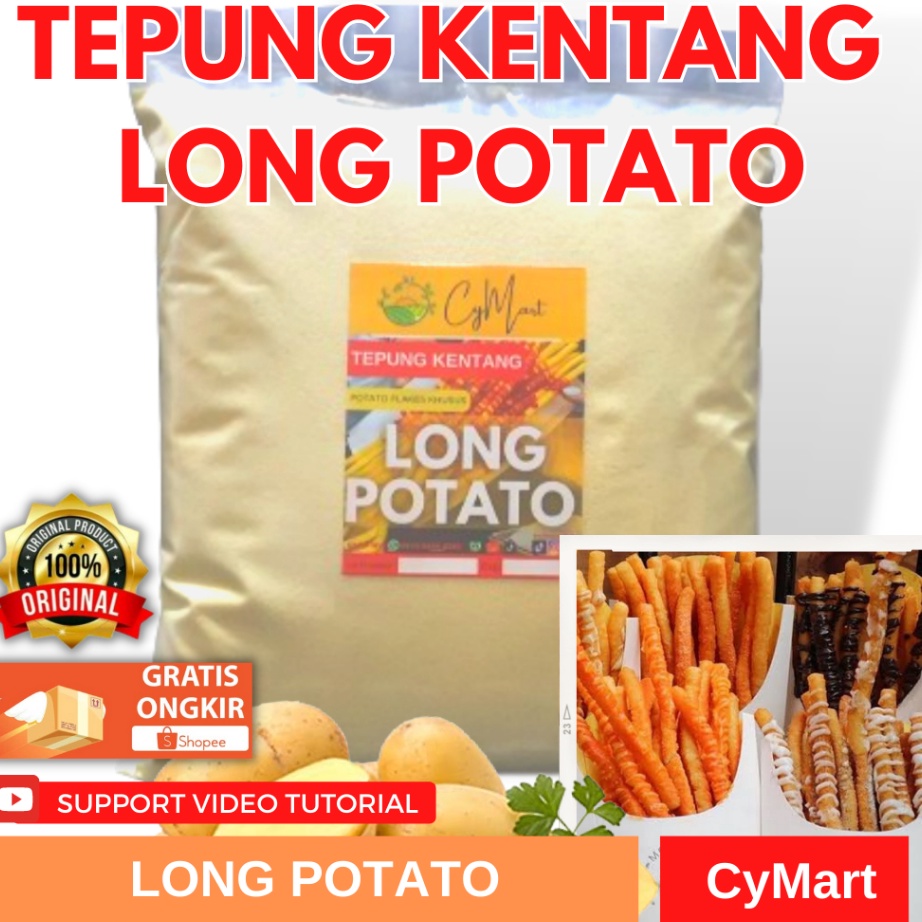 

MJDM6754 ORIGINAL% Tepung Kentang Potato Flakes Khusus untuk LONG POTATO @1000 gr / Kentang Bubuk Cymart