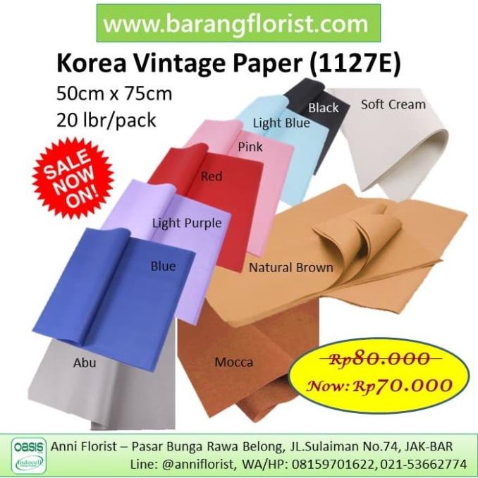 

6.6 Korea Vintage Paper 20 Lbr/Pack Kertas Bunga Buket Anni Florist