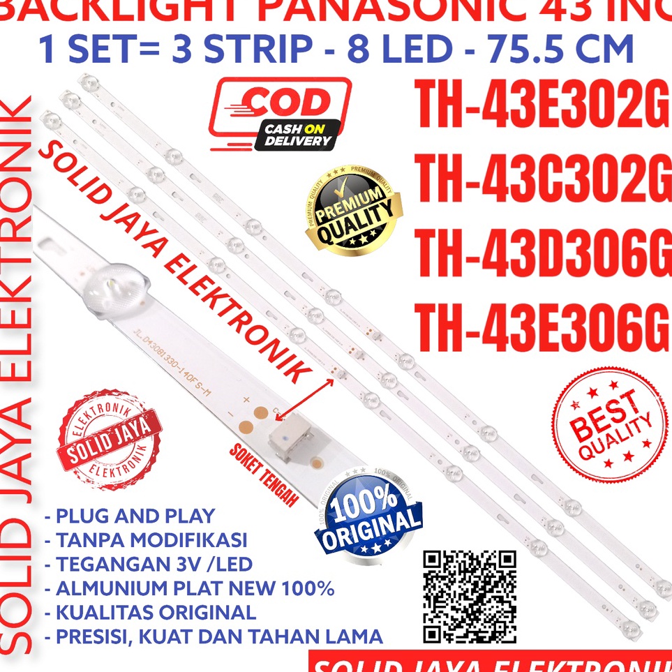 Seller BACKLIGHT TV LED PANASONIC 43 INC TH 43E302 43C302 43D306 43E306 43E302G 43C302G 43D306G 43E3