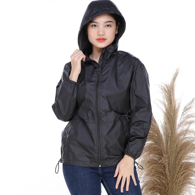 Jaket Olahraga Pria Wanita Windbreaker Jogging Sauna