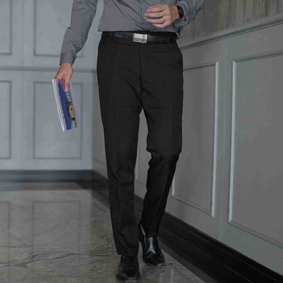 Murah Zuiter Pants BLACK | Celana bahan formal slimfit Stock Banyak