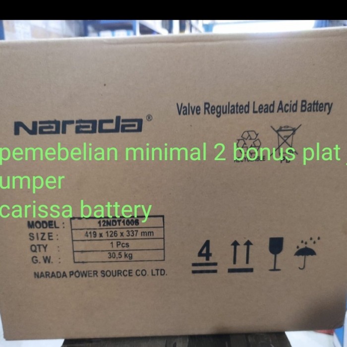 Battery Vrla Narada 12V 100Ah Original Baru Bergaransi, Plts