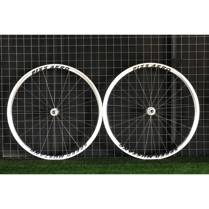 Terlaris Wheelset Pizz Aero Mustang Silver Polish