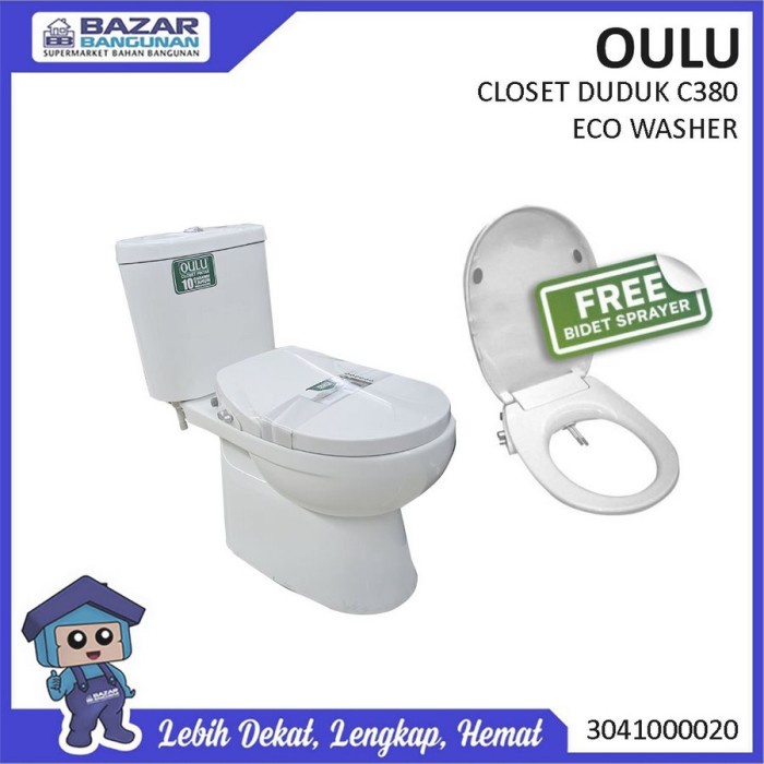 Terlaris Closet / Kloset / Toilet Duduk Oulu Kw1 C 380 C380 Green Washer White