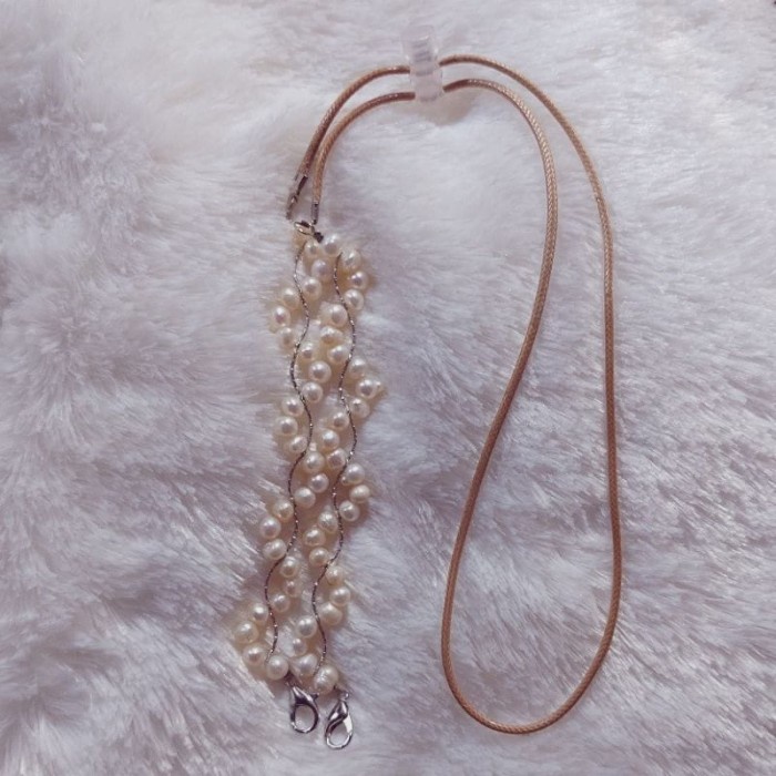 Terlaris Strap Konektor Masker 2 In 1 Tali Mutiara Asli Air Tawar Lombok+Box