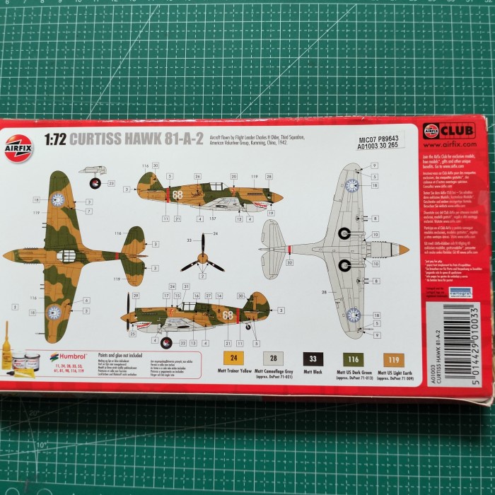 PROMO AIRFIX MODEL KIT 1/72 CURTISS HAWK 81-A-2 TERLARIS