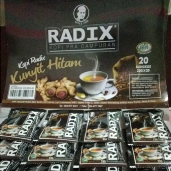 

Kopi Radix Kunyit Hitam Hpa Malaysia Isi 20 Saset