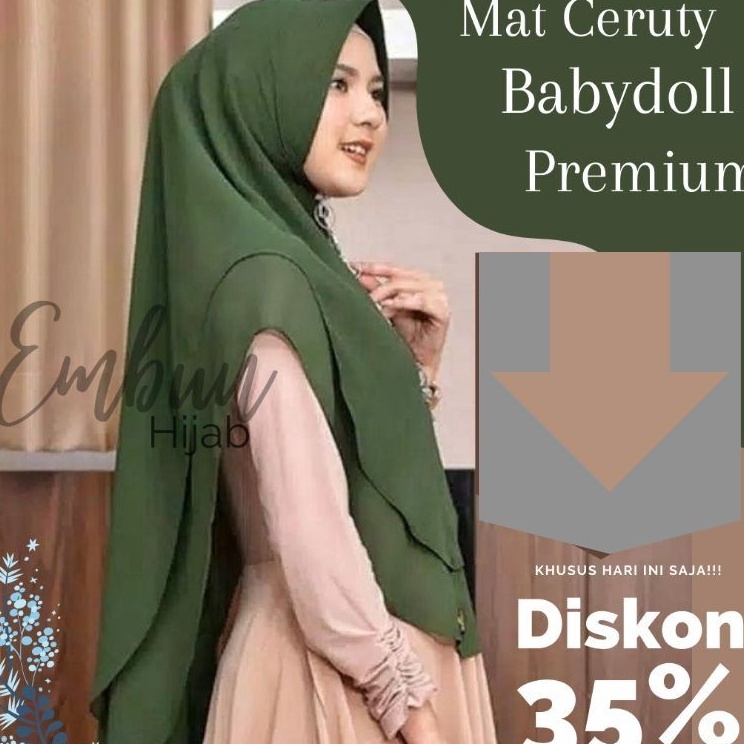 Stock Banyak Hijab Jilbab Kerudung Khimar Jumbo 2 Layer Bahan Ceruti Babydoll Premium