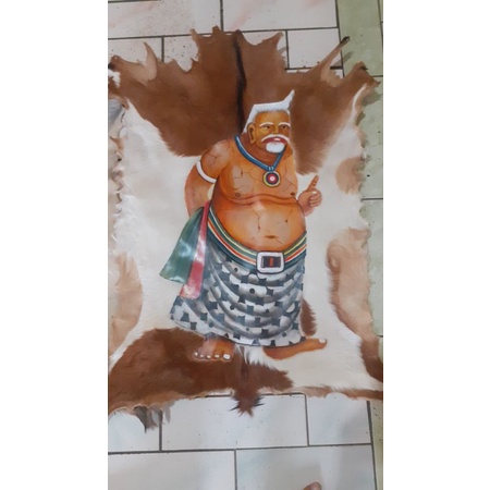 

kulit kambing kering sudah proses alami lukisan sabdo palon