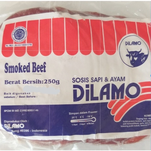 DILAMO SMOKED BEEF 250 GR BULAT SAPI BURGER DAGING ASAP