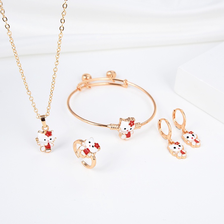 Best Deal9q4Pe HYL JEWELRY 5pcs Kalung Titaniun Set Anak Titanium Anti Karat Asli Perak Set Anting-A