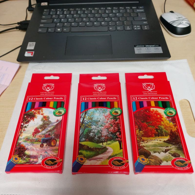 

L75 SAFARI PENSIL WARNA 12W PANJANG (1PACK) - PENCIL COLOURS 12 WARNA LONG TAJIMA L37