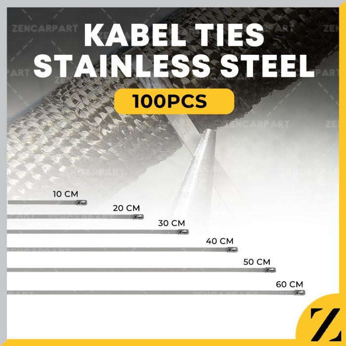 

Terlaris Kabel Tis Cable Ties Stainless 4.6 X 10 20 30 40 50 60 Cm Anti Karat