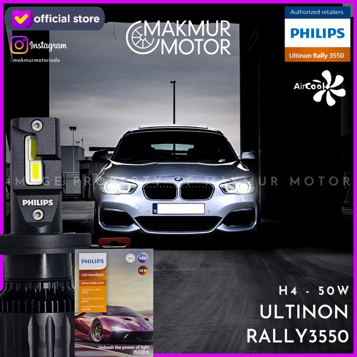 LAMPU MOBIL PHILIPS ULTINON RALLY 3550 - H4 6500K 50W